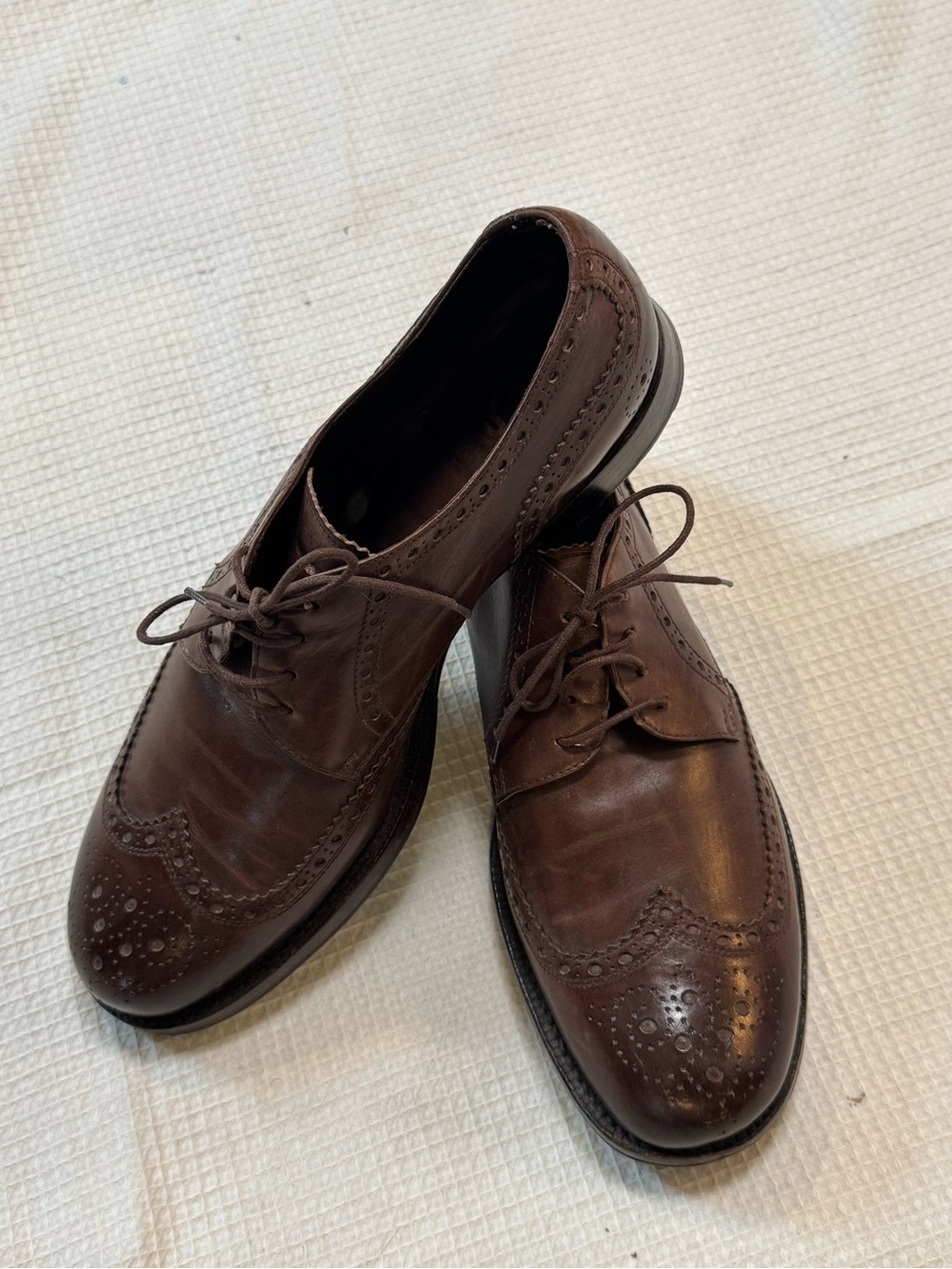 Miu Miu by Prada Classic Men's Brown Leather Wingtip Dress Shoes